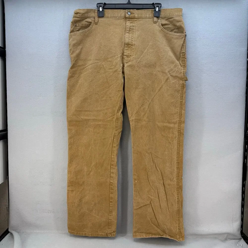 Dickies Work Pants Men's 38x32 Tan Duck Carpenter Straight Leg Work Gear